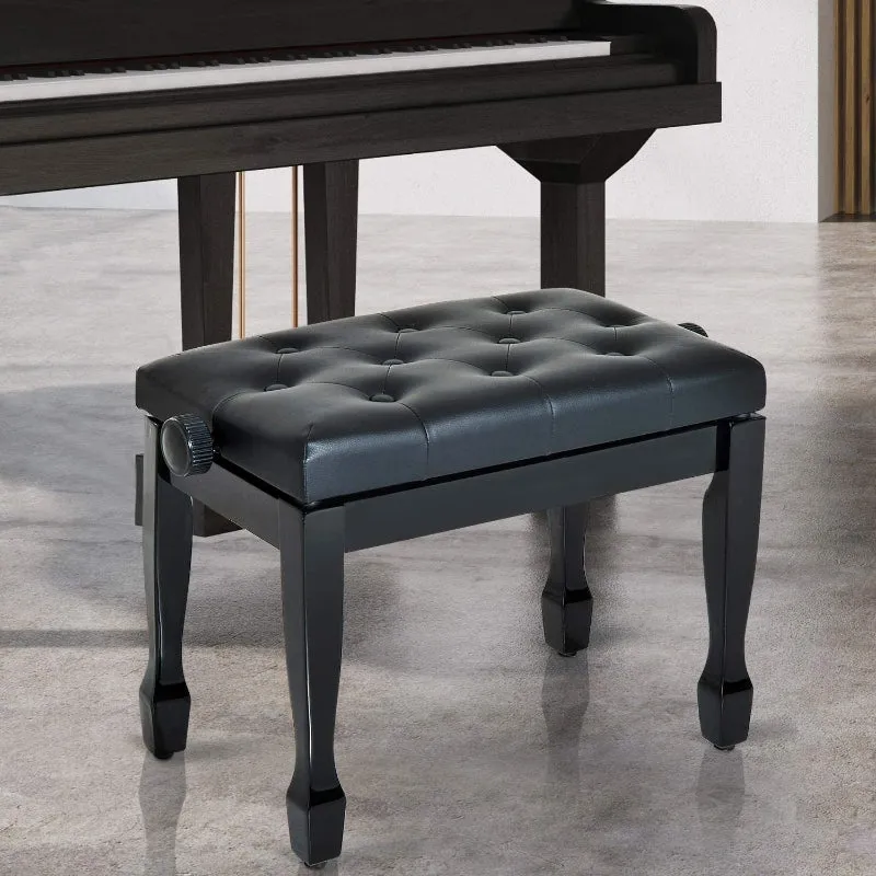 25” Adjustable Padded Piano Bench Keyboard Stool - Black