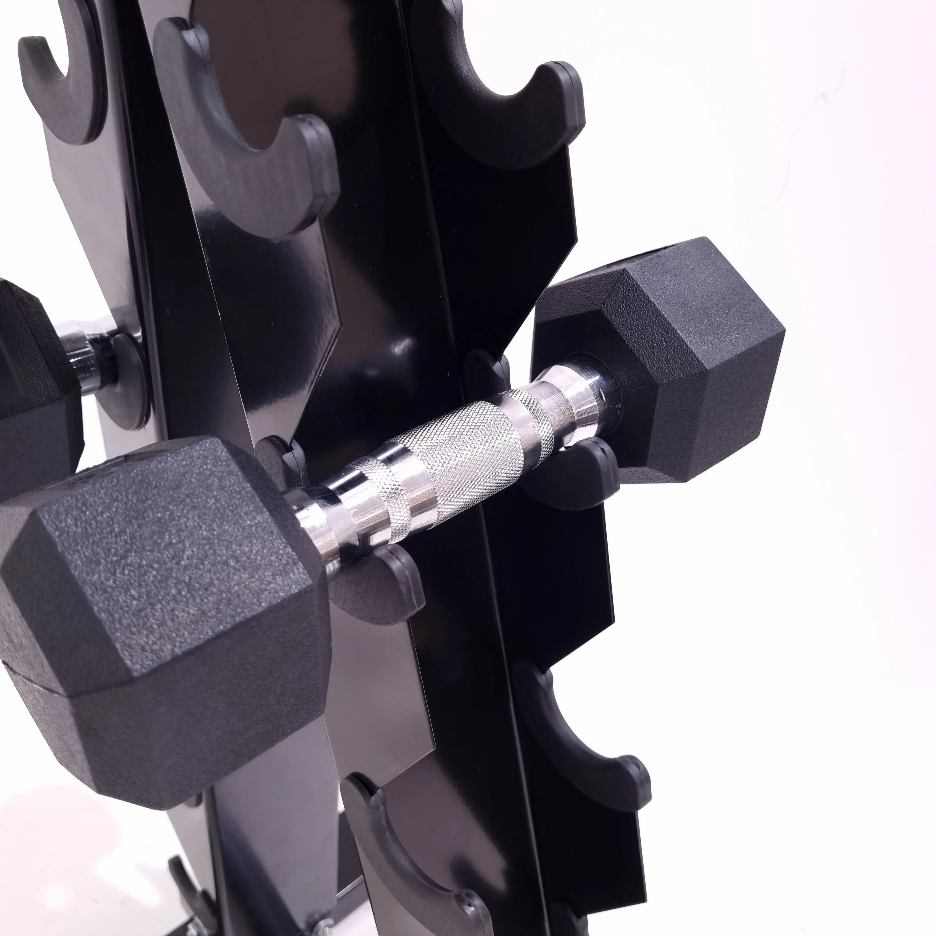 5 TIER BLACK DUMBELL STORAGE HOLDER RACK