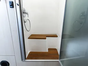 Airstream Teak Shower Bench for Pan America Travel Trailers