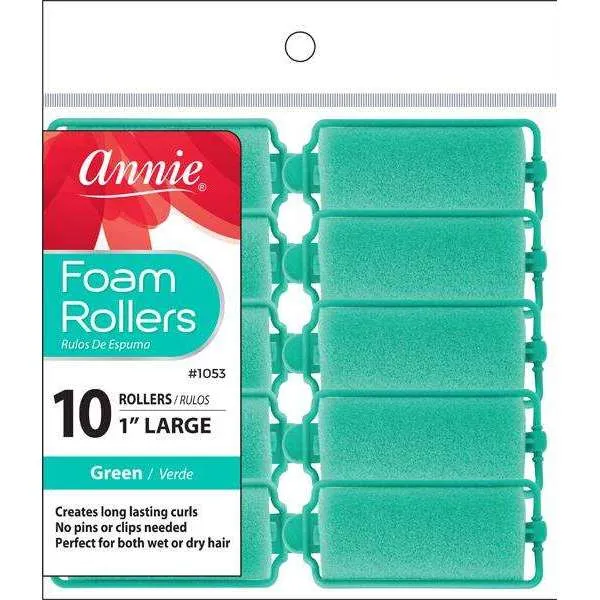 Annie Foam Rollers 1" Large Mint #1053