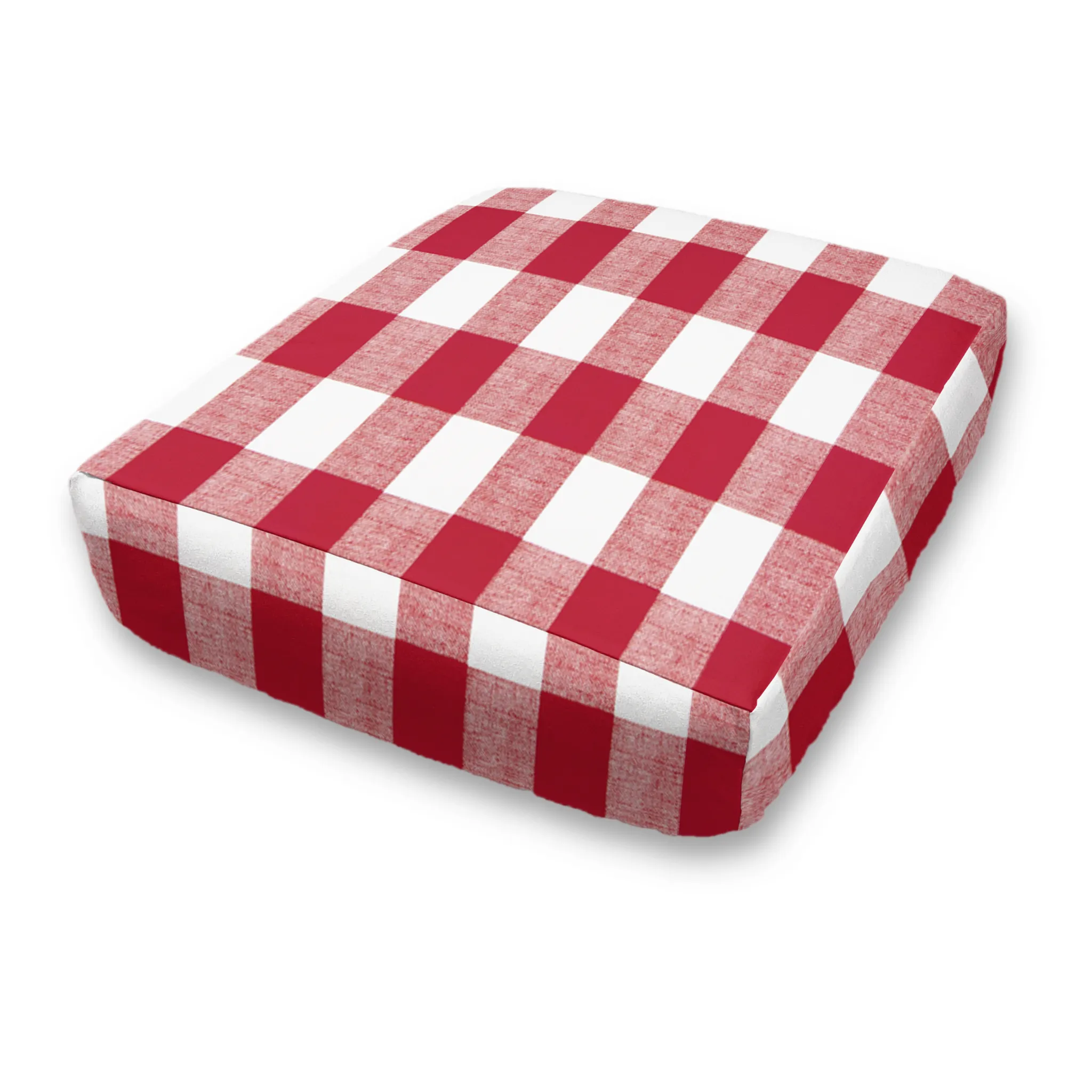 Bench Custom Elastic Fitted & Protective Cushion Cover - Cotton Buffalo Plaid