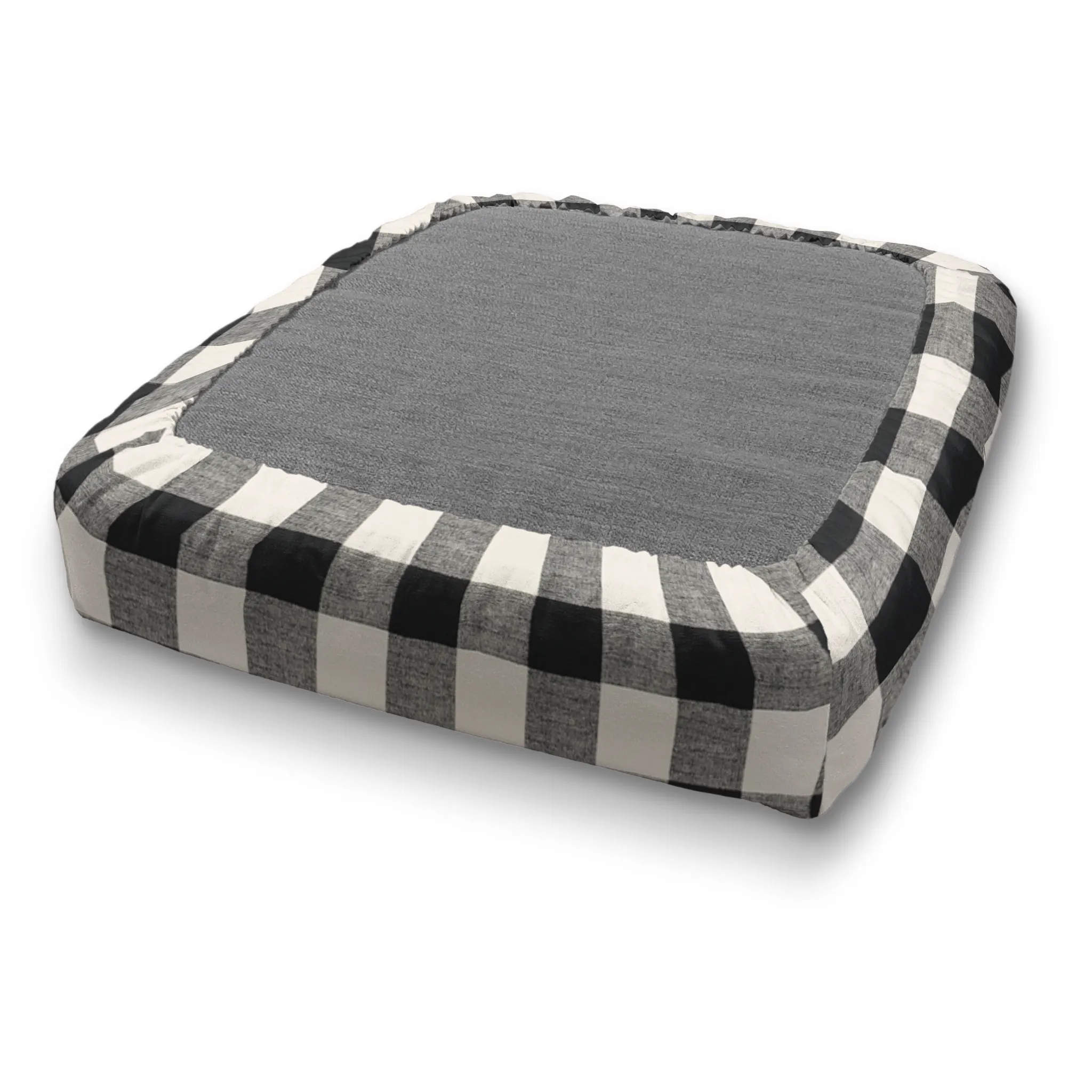 Bench Custom Elastic Fitted & Protective Cushion Cover - Cotton Buffalo Plaid