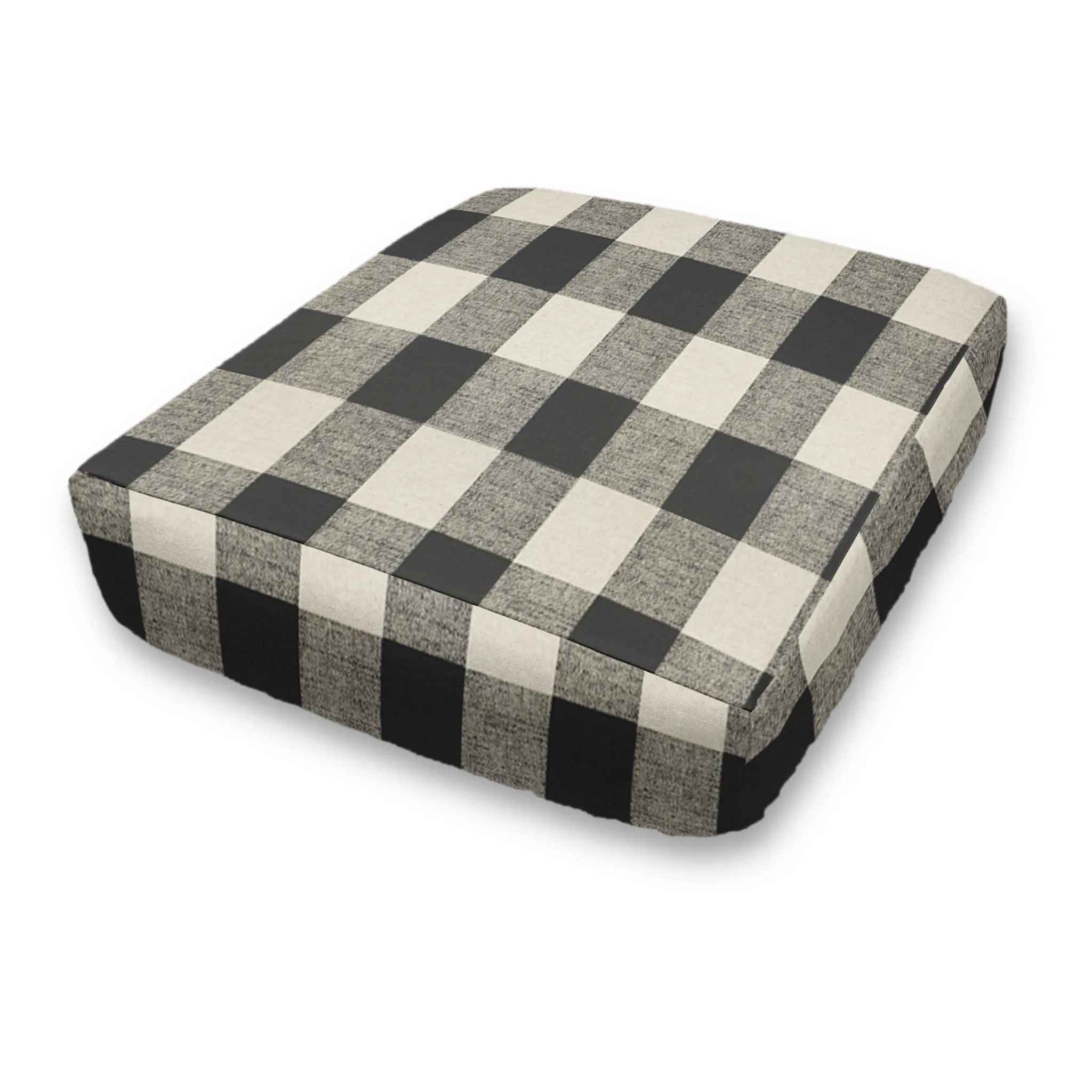 Bench Custom Elastic Fitted & Protective Cushion Cover - Cotton Buffalo Plaid