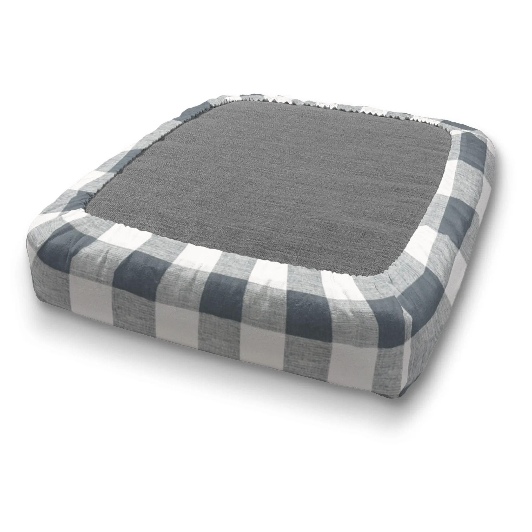 Bench Custom Elastic Fitted & Protective Cushion Cover - Cotton Buffalo Plaid