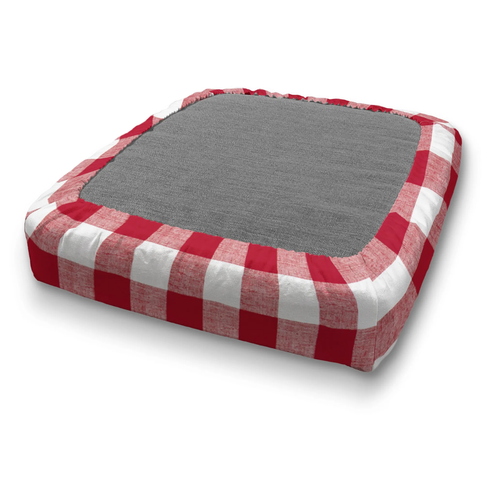 Bench Custom Elastic Fitted & Protective Cushion Cover - Cotton Buffalo Plaid