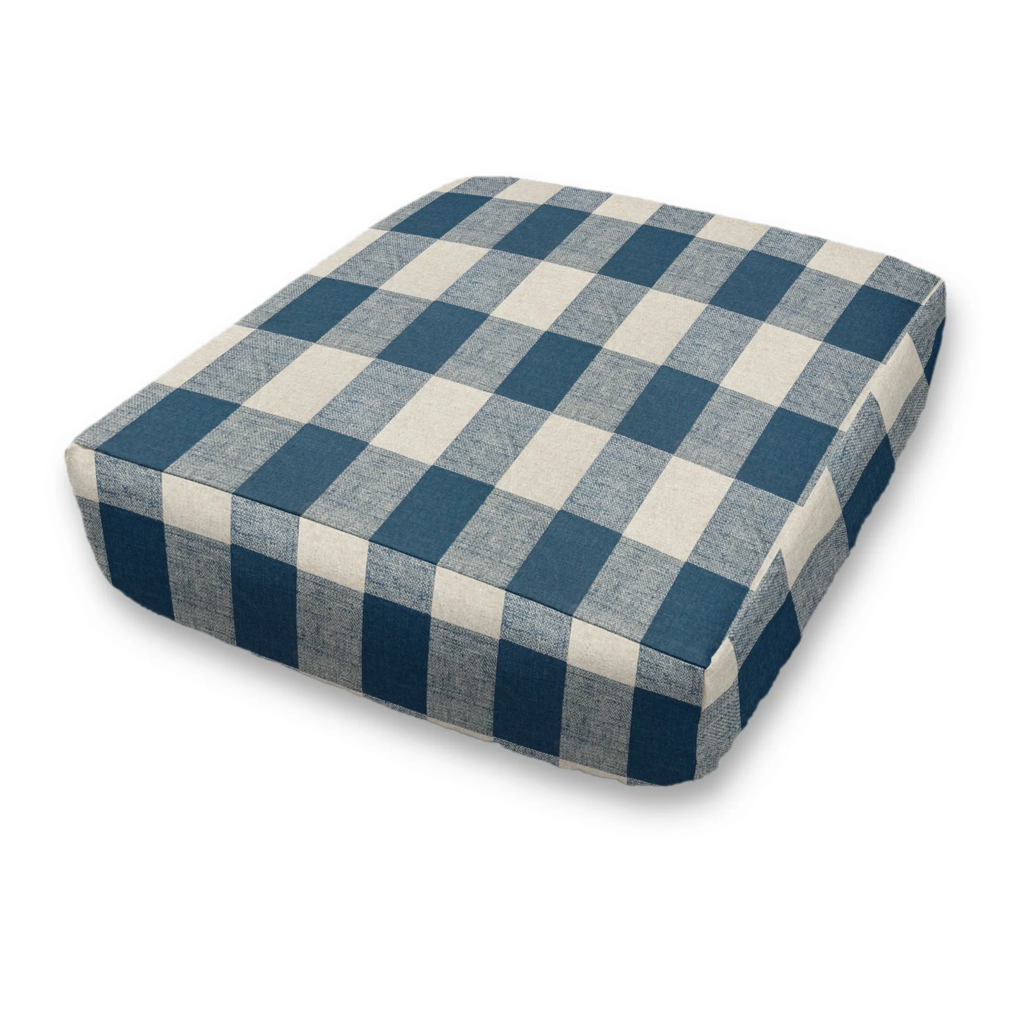 Bench Custom Elastic Fitted & Protective Cushion Cover - Cotton Buffalo Plaid