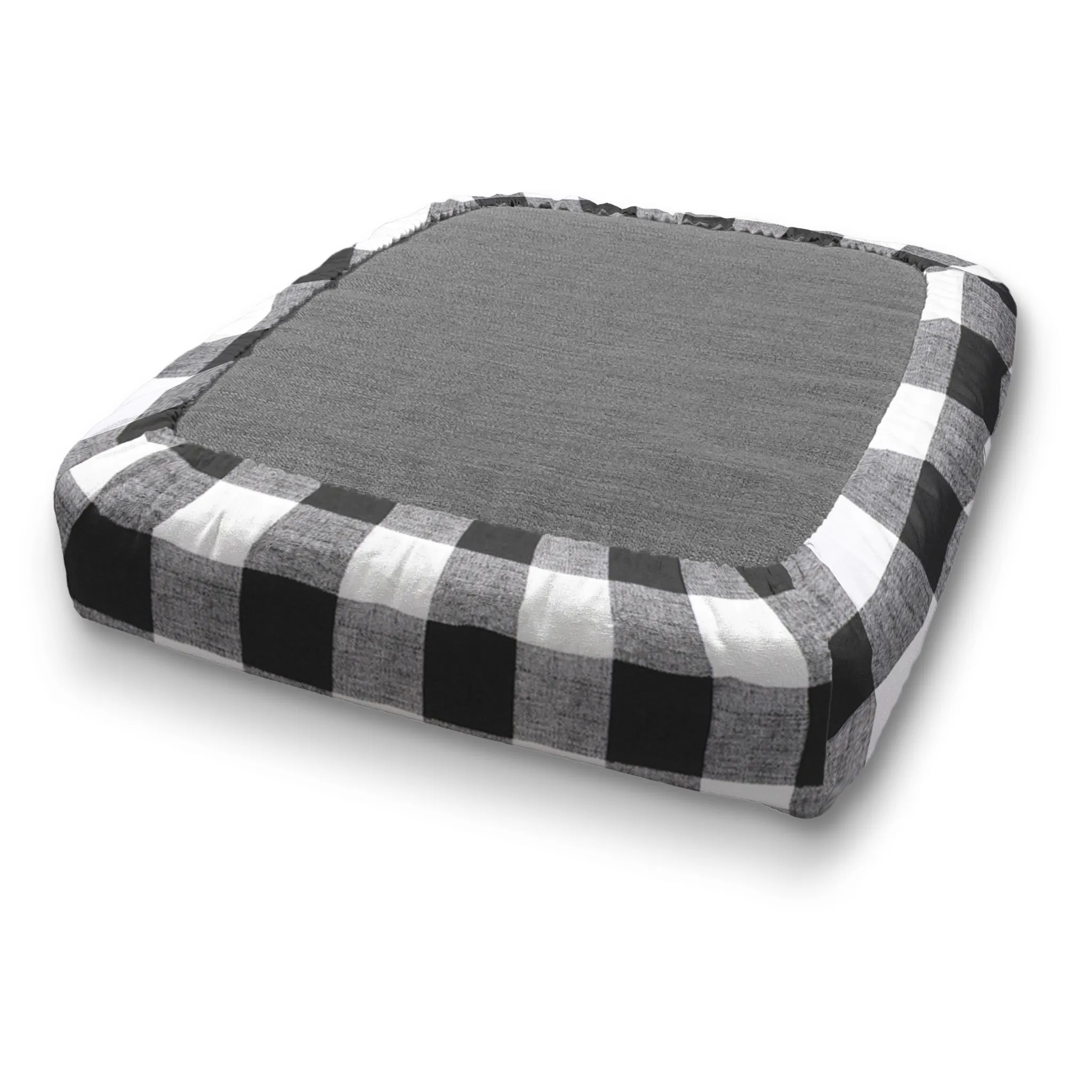 Bench Custom Elastic Fitted & Protective Cushion Cover - Cotton Buffalo Plaid