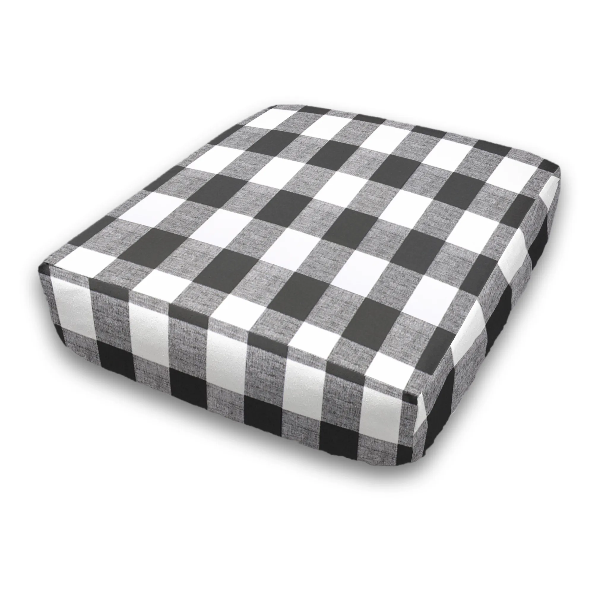 Bench Custom Elastic Fitted & Protective Cushion Cover - Cotton Buffalo Plaid