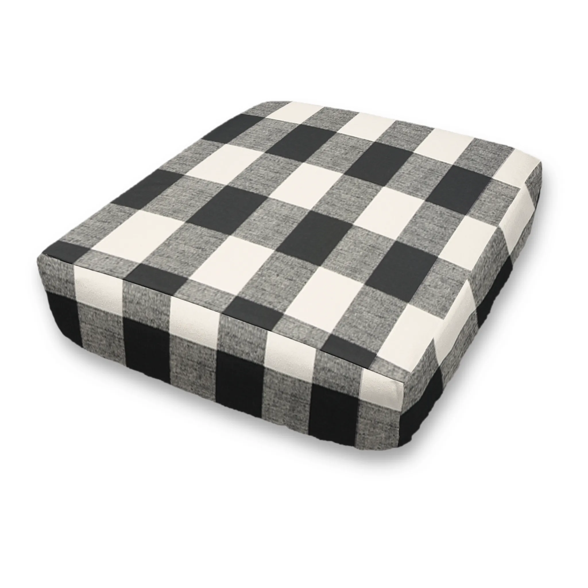 Bench Custom Elastic Fitted & Protective Cushion Cover - Cotton Buffalo Plaid