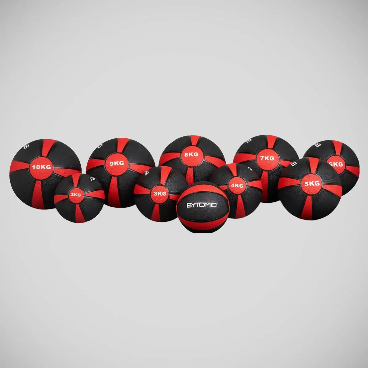 Black/Red Bytomic 6kg Rubber Medicine Ball