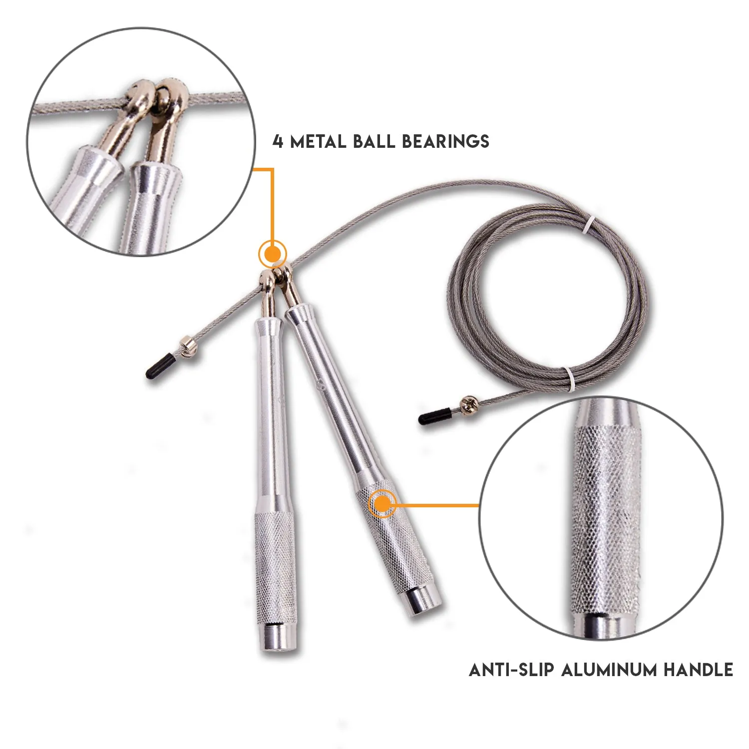 Bounce Metal Pro Speed Rope (Silver)