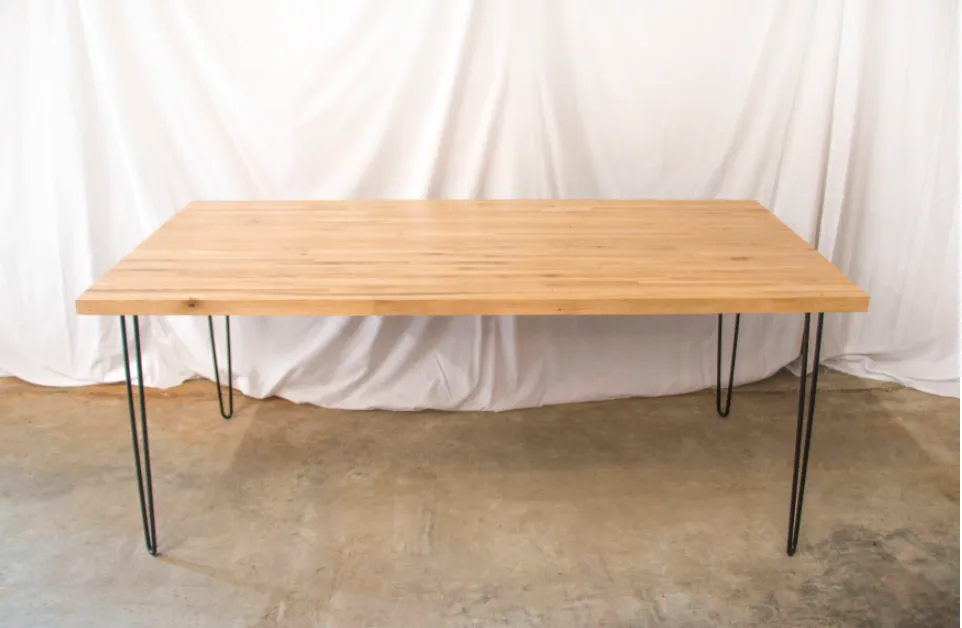 Butcher Block Table 36"  x 72 - Hairpin Legs - Customizable & Made In-House