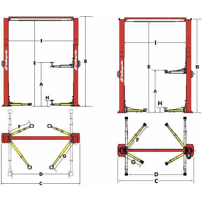 Challenger LE12 HD Symmetric 2-Post Lift (12,000 lbs)