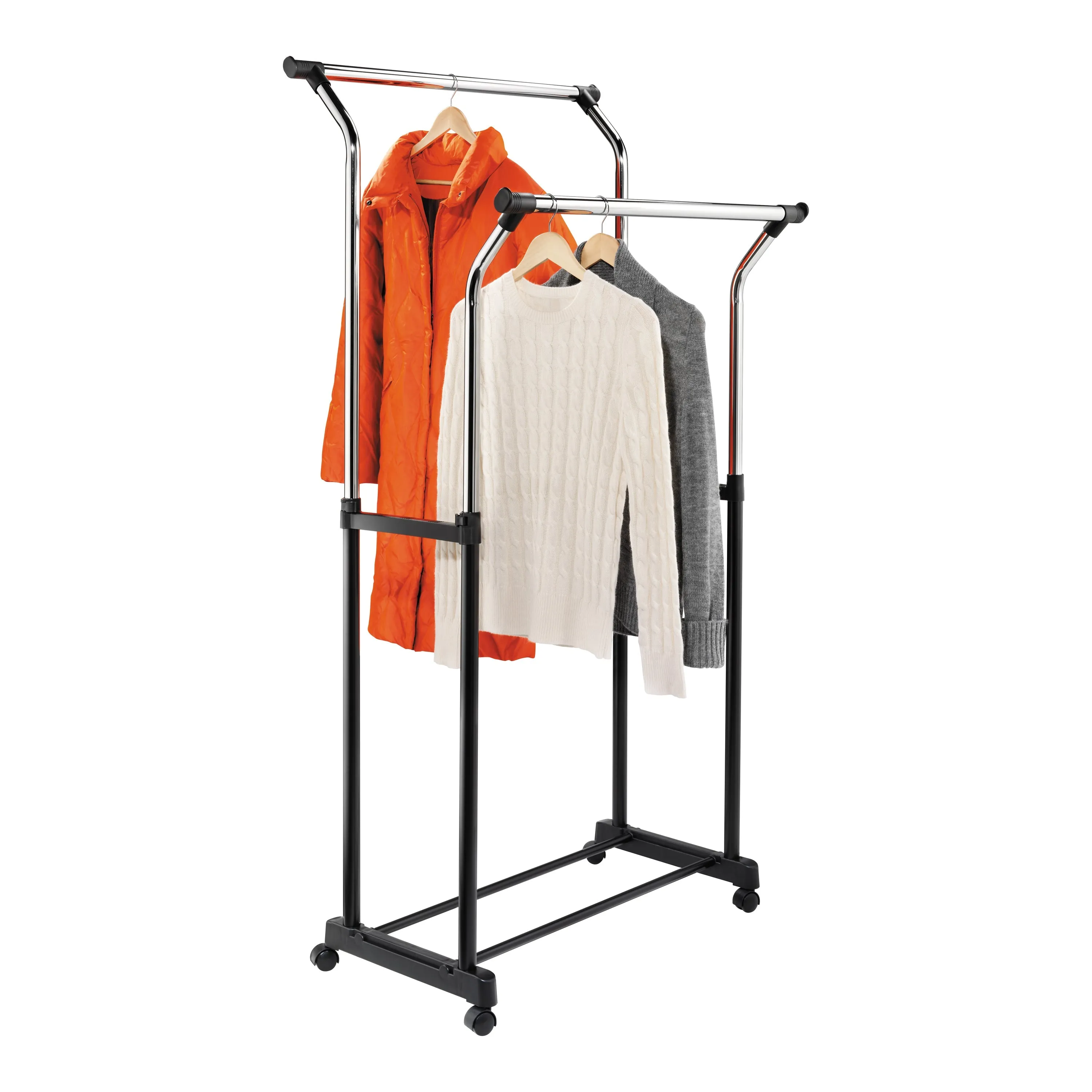 Chrome Heavy-Duty Double Hanging Garment Rack