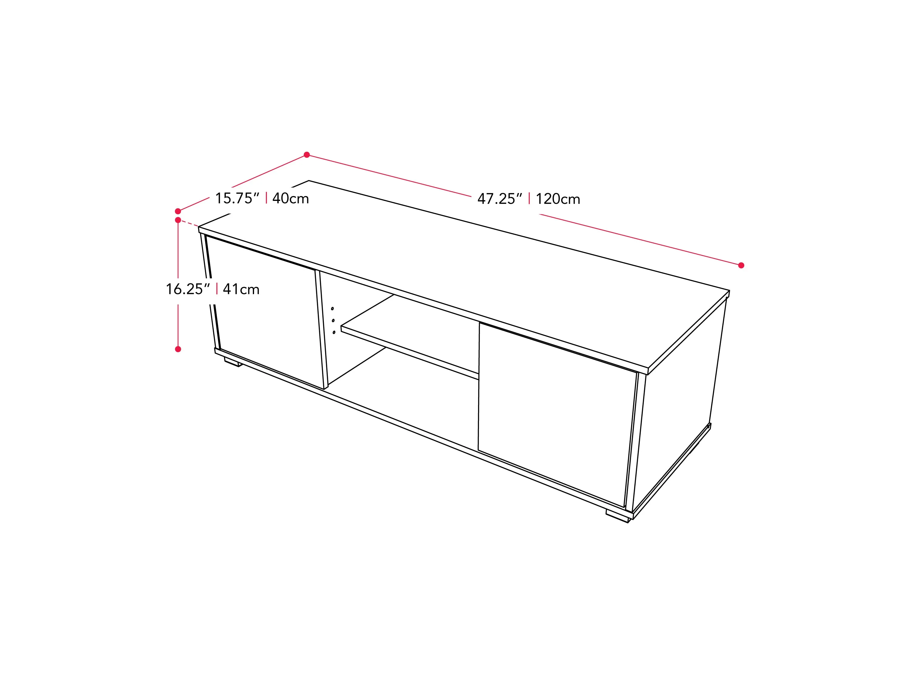 Dark Grey Modern TV Stand, TVs up to 55"