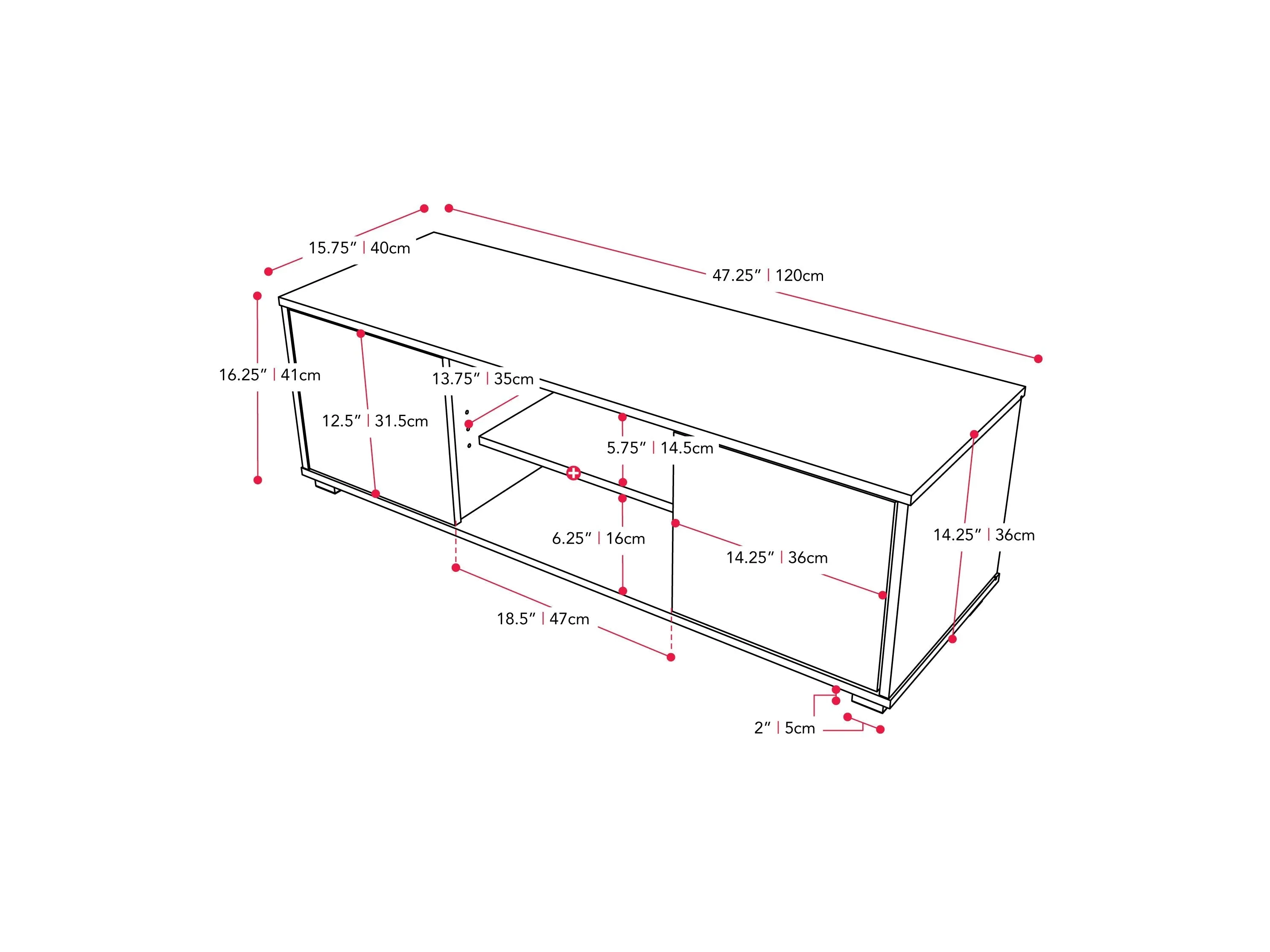 Dark Grey Modern TV Stand, TVs up to 55"