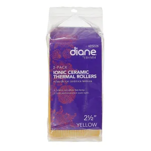 Diane Ionic Ceramic Thermal Rollers Yellow 2 1/2" 2pcs