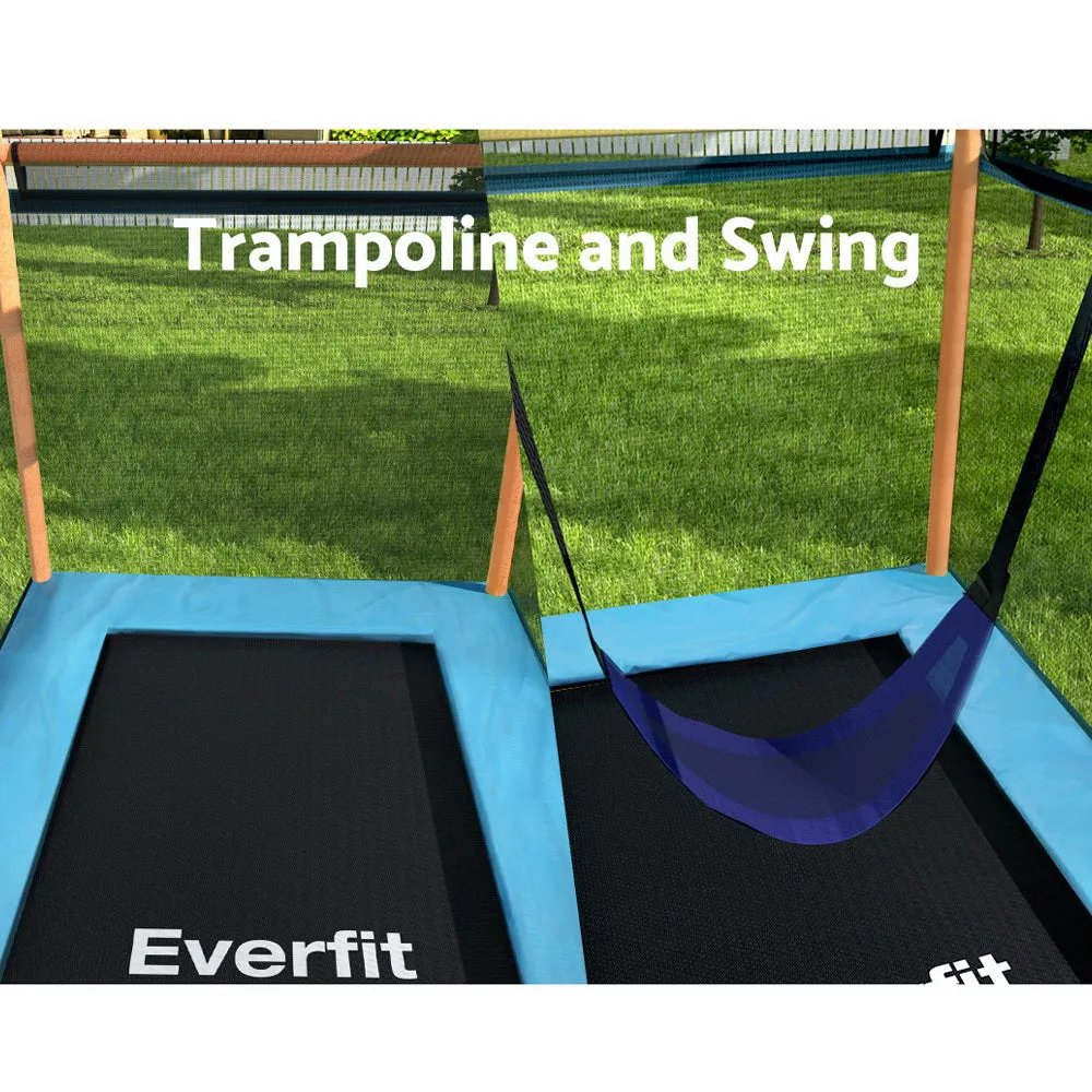 Everfit 6FT Trampoline for Kids w/ Enclosure Safety Net Swing Rectangle Orange