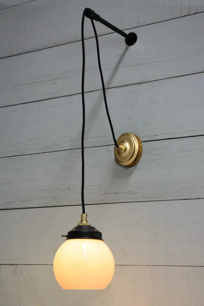 Glass Ball Pulley Wall Light