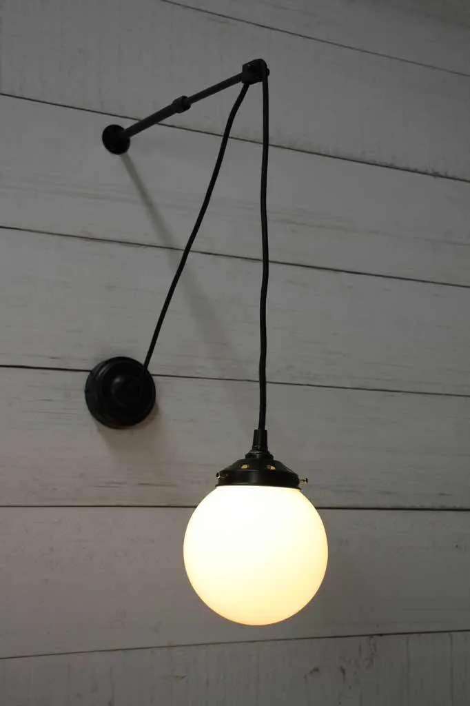 Glass Ball Pulley Wall Light