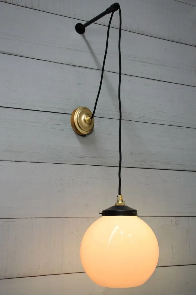 Glass Ball Pulley Wall Light