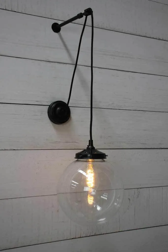 Glass Ball Pulley Wall Light