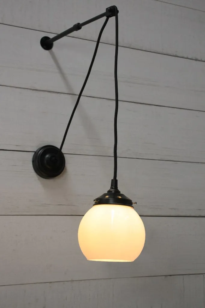 Glass Ball Pulley Wall Light