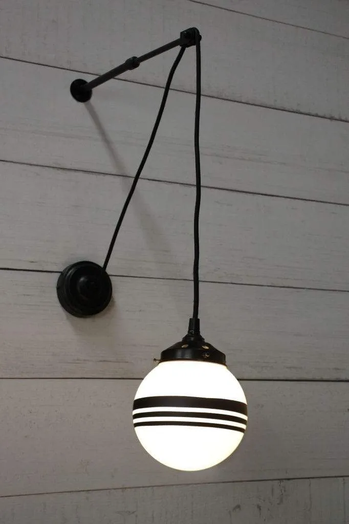 Glass Ball Pulley Wall Light