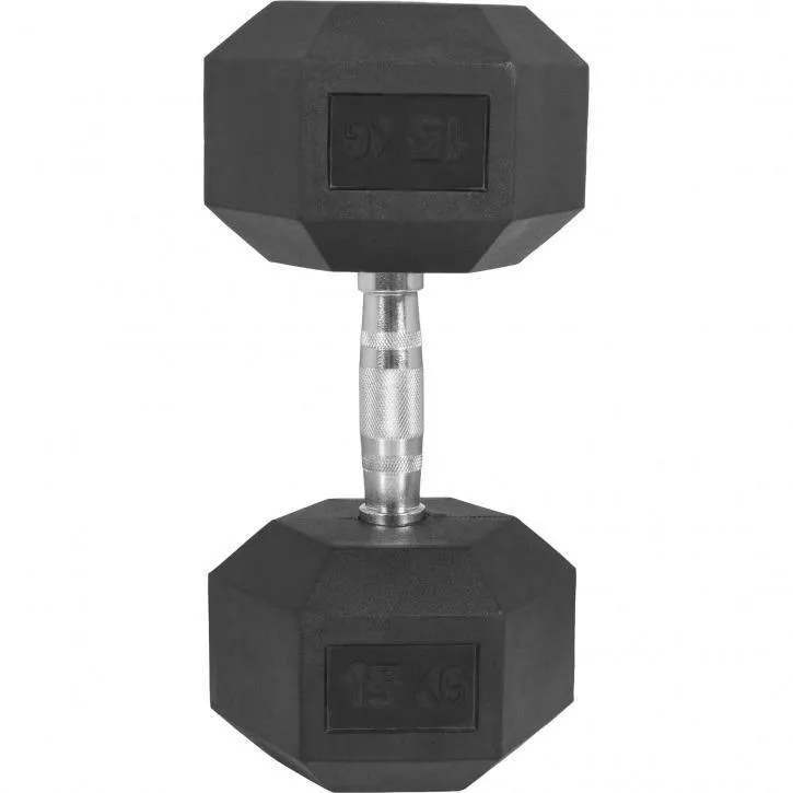 Hex Rubber Dumbbell 15KG