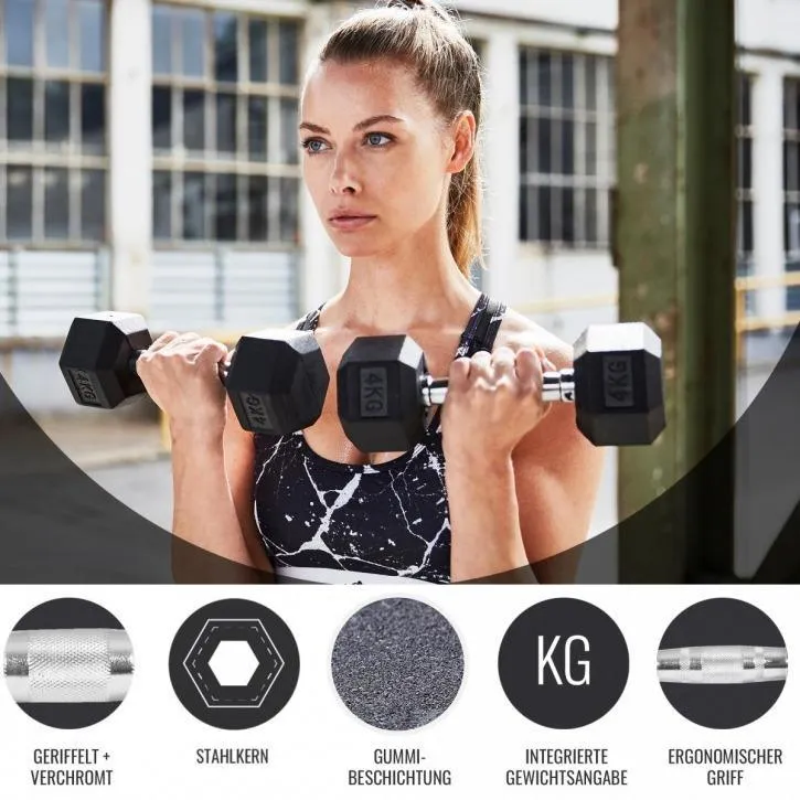 Hex Rubber Dumbbell 15KG