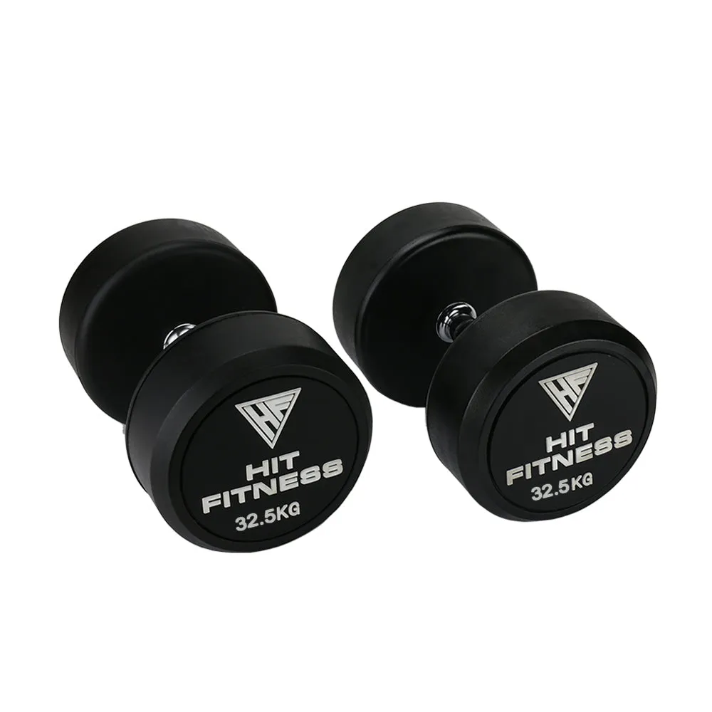 Hit Fitness Round Rubber Dumbbells | 32.5kg