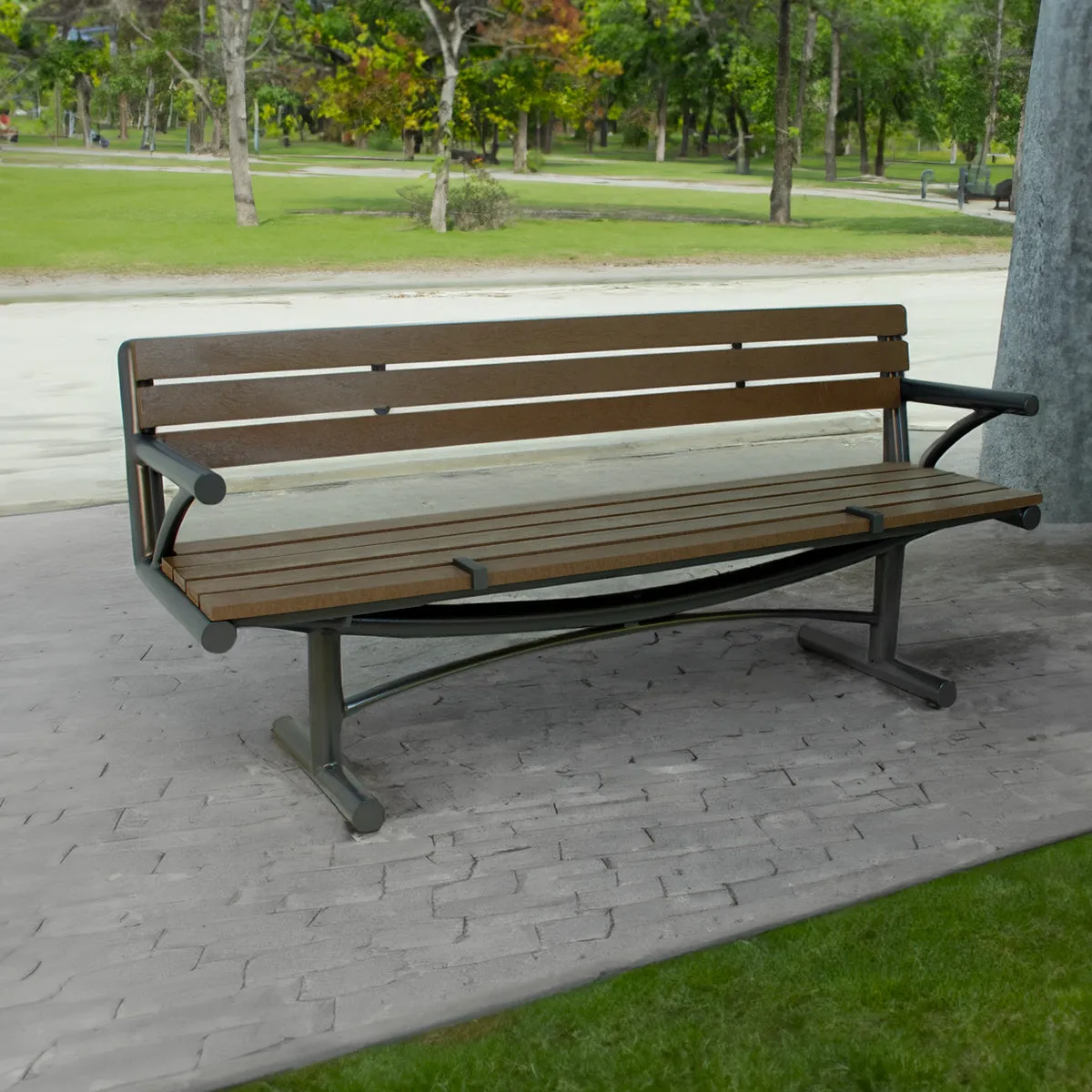 King Mills Arc Bench with Arms