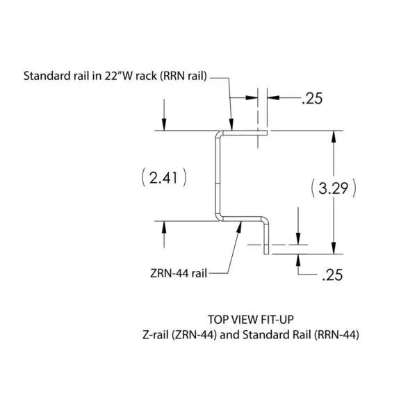 Lowell Mfg Z-Rails for 22″W Equipment racks