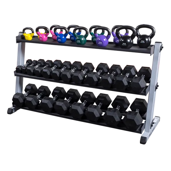 NEW Body Solid Dumbbell Rack Commercial Grade with Expandable 3rd Tier GDR60