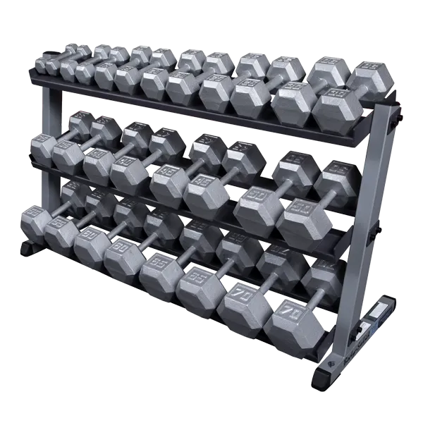 NEW Body Solid Dumbbell Rack Commercial Grade with Expandable 3rd Tier GDR60