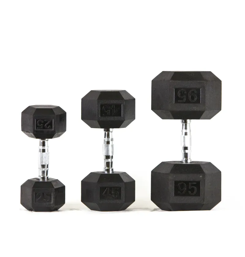 NEW Rubber Hex Dumbbell Set 5-100lb Full Set Hex Dumbbells