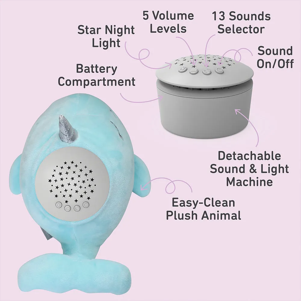 PureBaby® Sound Sleepers Sound Machine and Star Projector - Narwhal