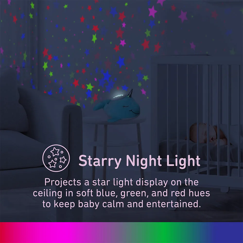 PureBaby® Sound Sleepers Sound Machine and Star Projector - Narwhal