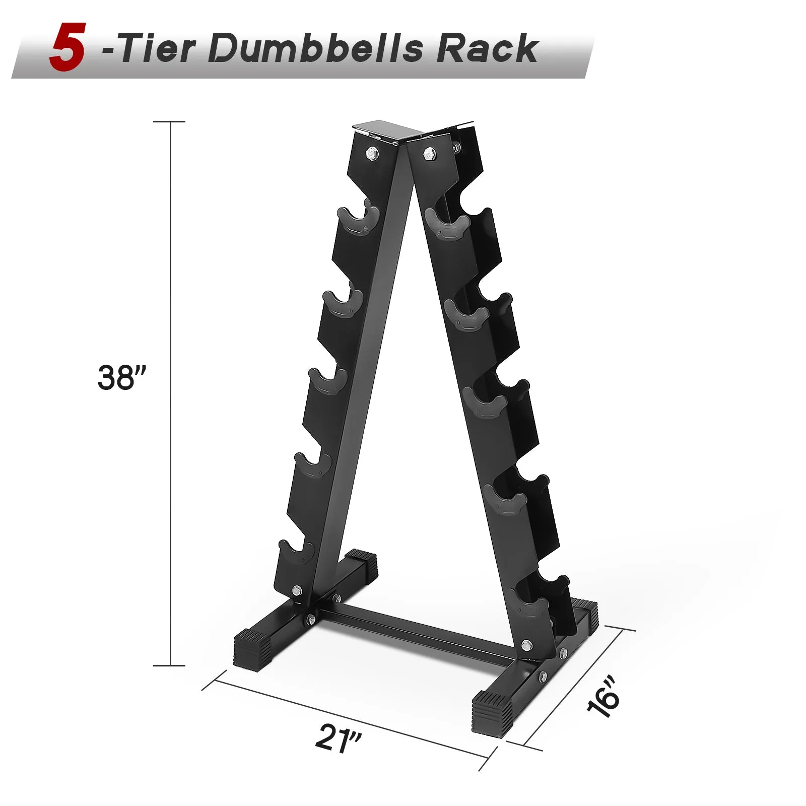 RitFit PVC-Coated Round Head Dumbbells Set with Rack