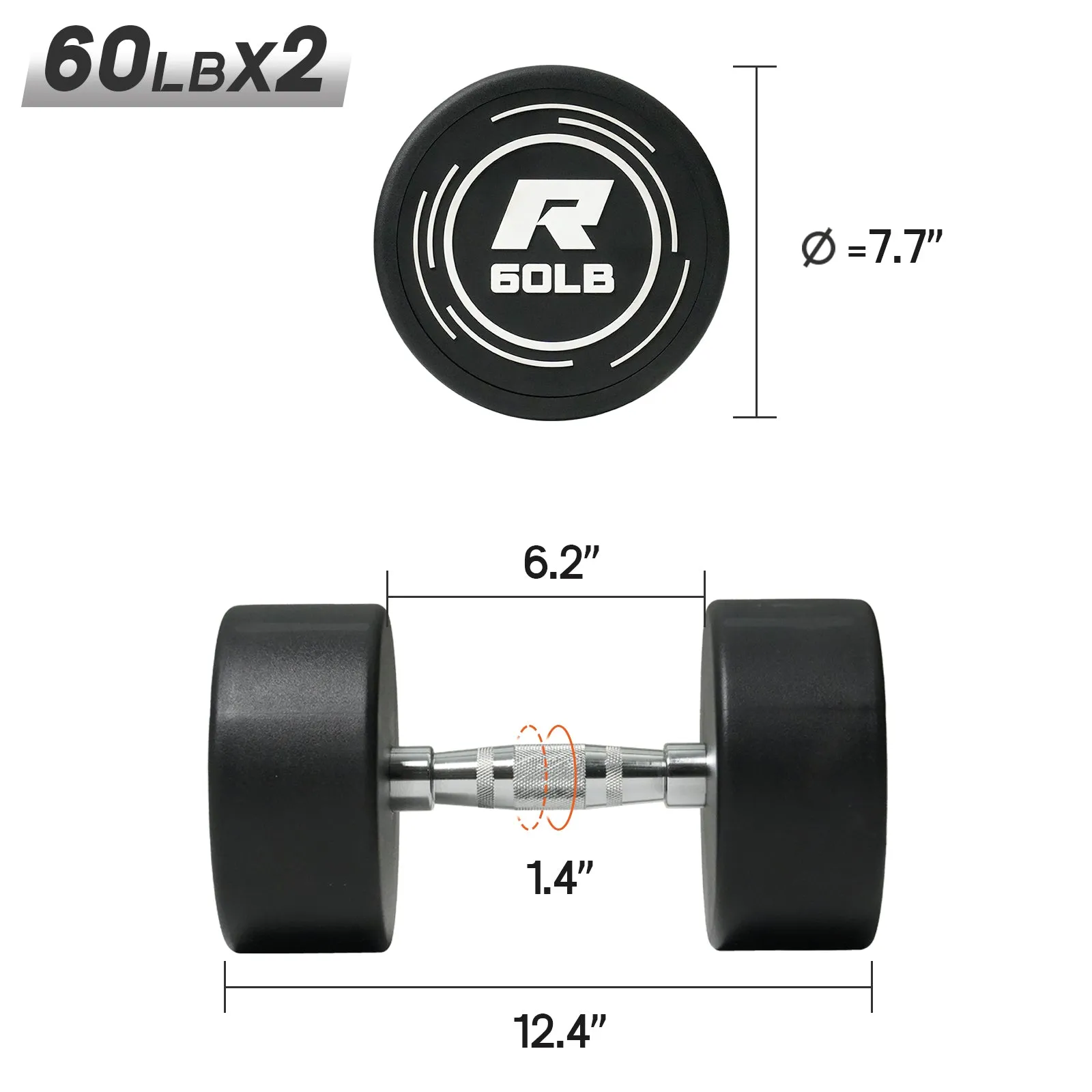 RitFit PVC-Coated Round Head Dumbbells Set with Rack