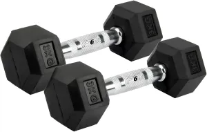 Rubber Hex 3KG Dumbbells