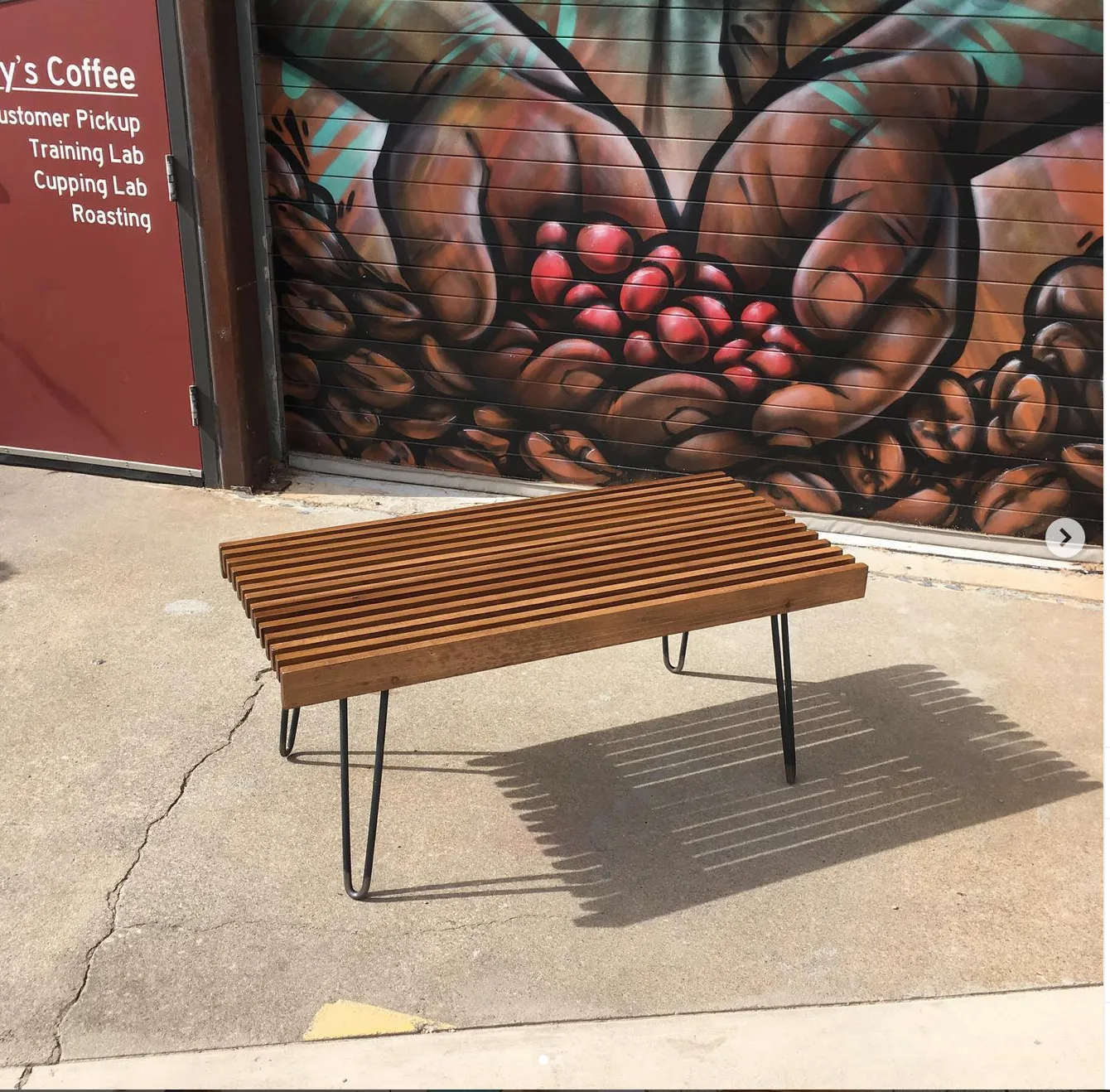 Slat Bench with Steel Hairpin Legs- Made to Order