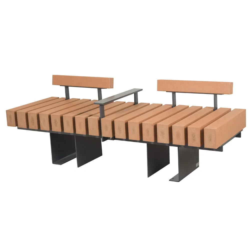 Timber Bench with Center Arm, Envirowood Slats