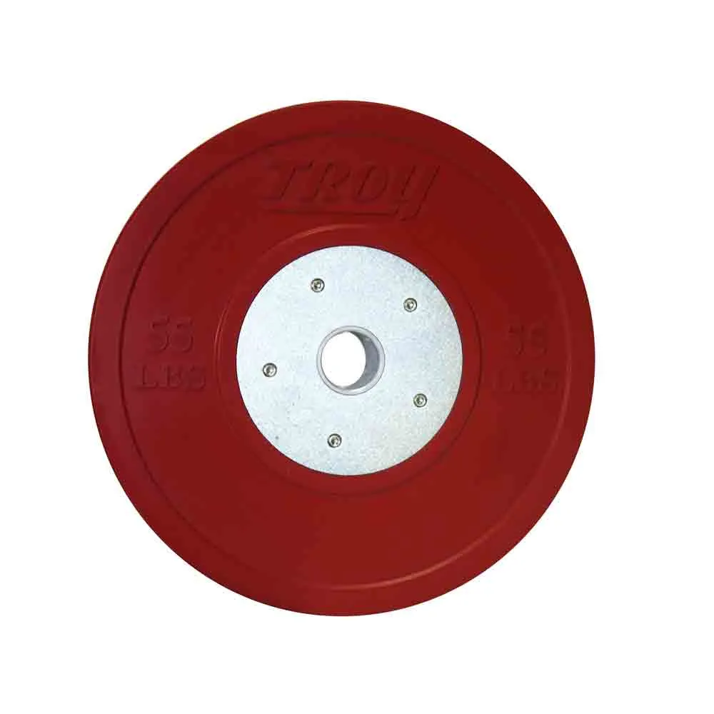 Troy 320 lbs to 640 lbs Colored Competition Rubber Bumper Plates Set