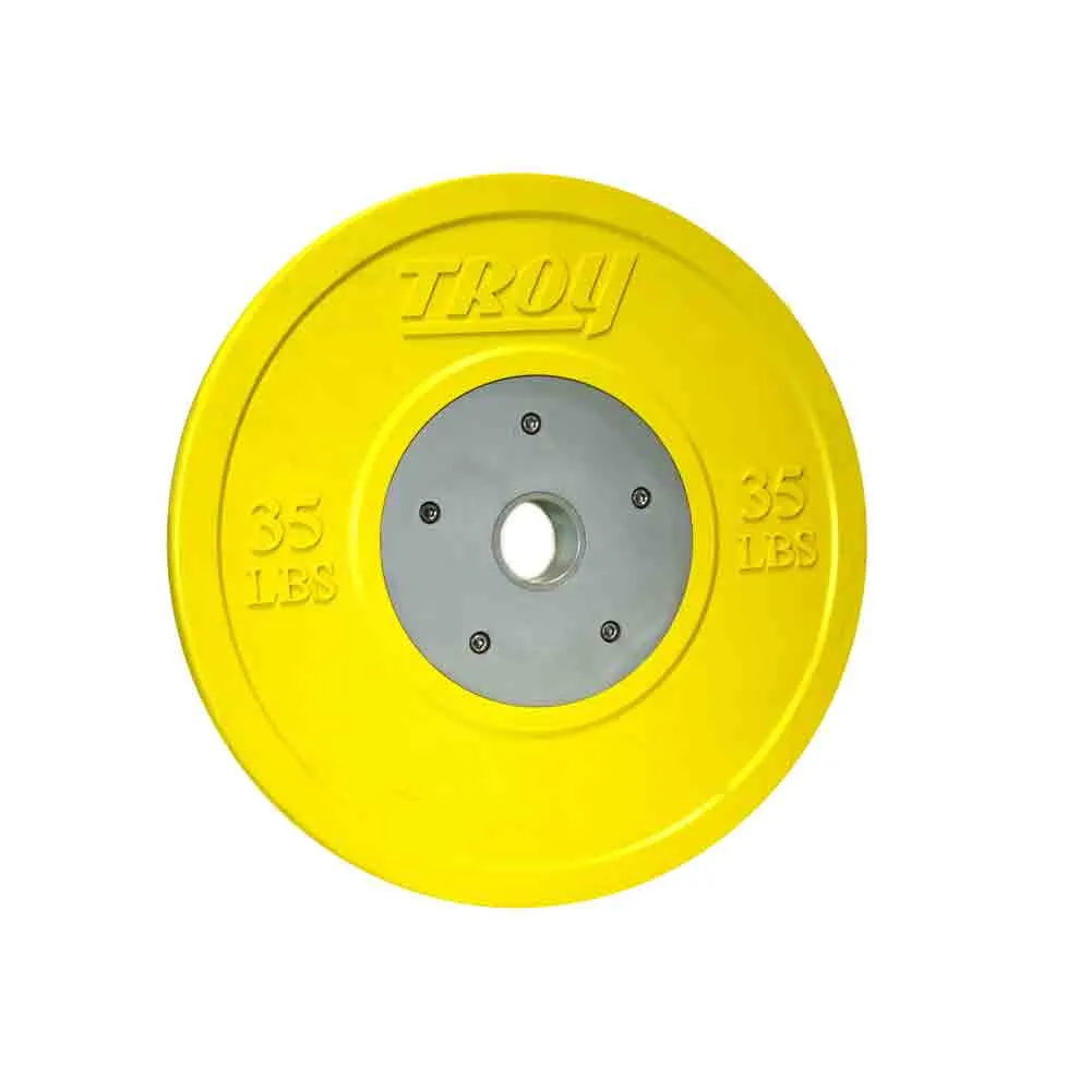 Troy 320 lbs to 640 lbs Colored Competition Rubber Bumper Plates Set