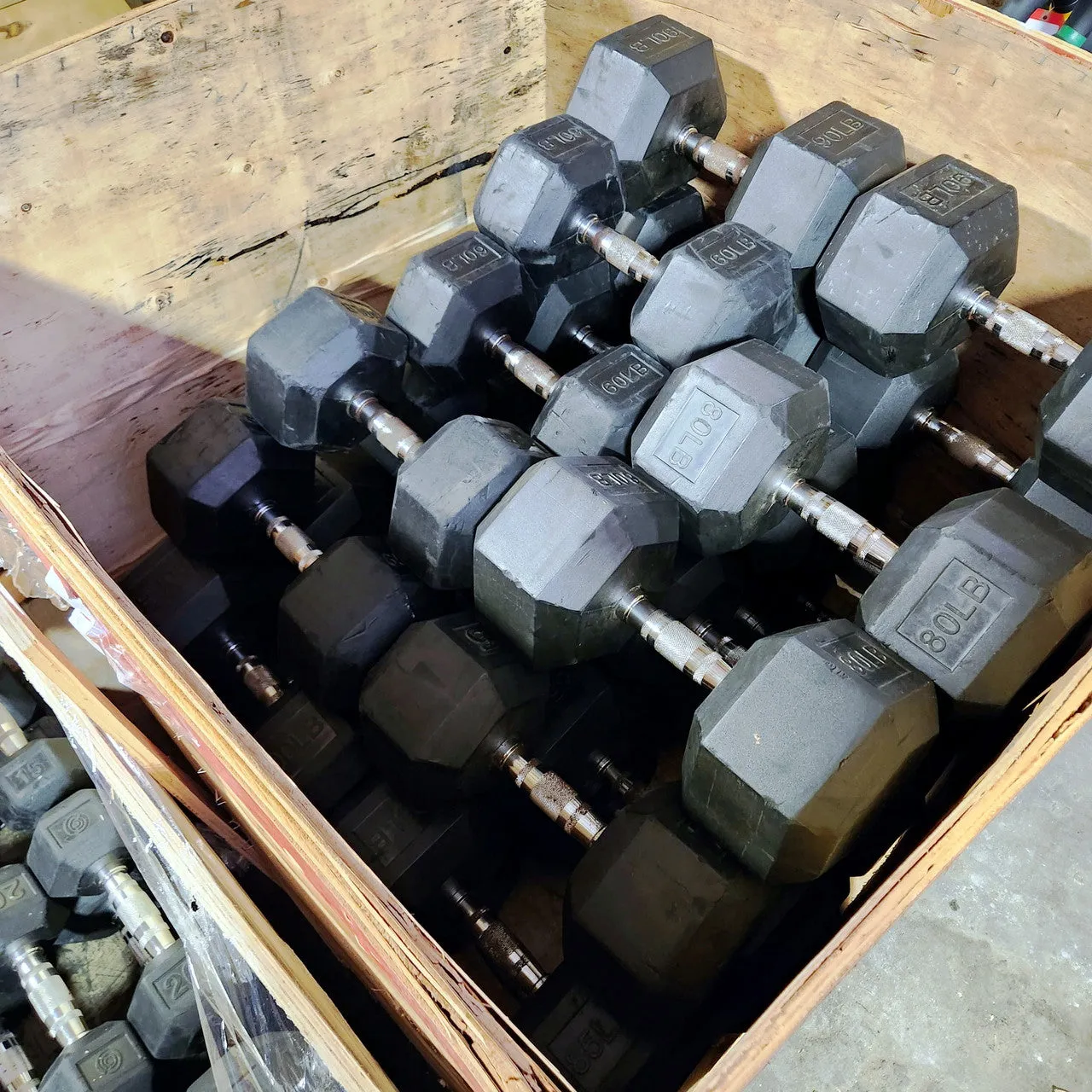 Used Dumbbells (Rubber/Metal Hex) Grab Bag